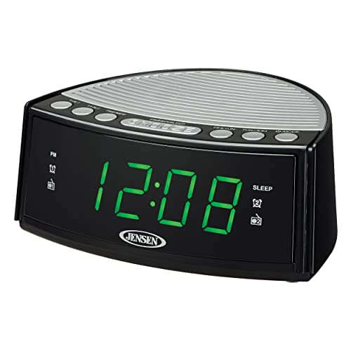 JENSEN JCR-160 JCR-160 Radio reloj despertador digital AM/FM doble, negro