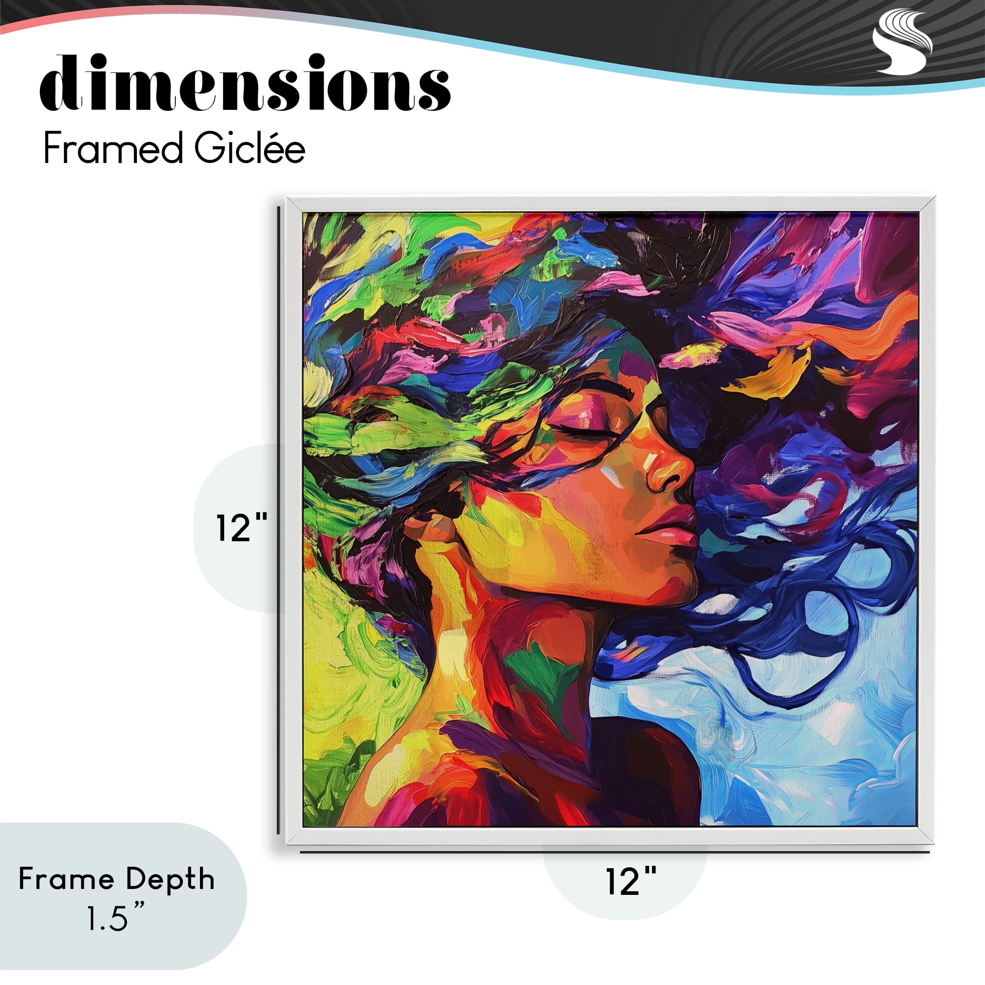 Stupell Industries Flowing Whirlwind Of Colors White Framed Giclee Art, design by Svetlana Aleynikova