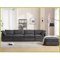 thumbnail image 3 of Modern Minimalist 105.5'' Curved Sofa with 2 Pillows – Point-Shaped Corduroy Upholstery for Living Room, No Assembly Required, 3 of 25