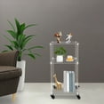 thumbnail image 3 of 3-Tier Acrylic Printer Stand Multifunctional Rolling Printer Cart Storage Shelf Free Standing 15.7*11.8*29.5 in, 3 of 23