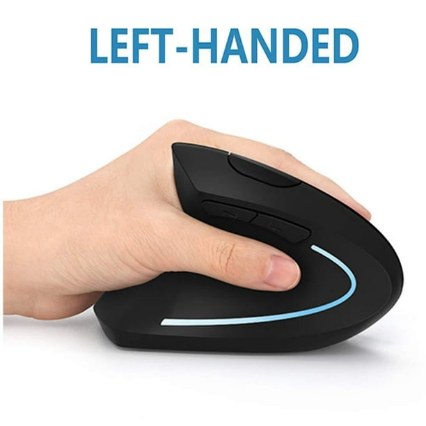 Souris gaucher, souris verticale ergonomique sans fil Lekvey 2.4G