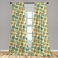 thumbnail image 5 of Ambesonne Geometric Curtains, Surreal Game Shape, Pair of 28"x95", Multicolor, 5 of 5