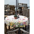 thumbnail image 2 of Outdoor Tablecloths with Umbrella Hole & Zipper, Wild Flowers Round Tablecloths 60 Inch, Spring Butterfly Watercolor Country Floral Waterproof Table Cloth, Patio/Pool/Picnic Table Covers, 2 of 8