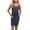 Navy, variant on Sleepwear for Women Waffle Knit Tank Nightgown Comfy Drawstring Waist Sleeveless Sleep Dress