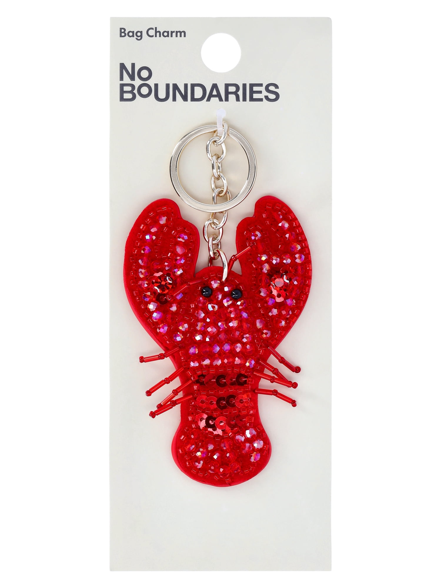 No Boundaries Women's Beach Icons Bag Charm, Red Rhinestone