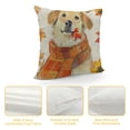 thumbnail image 4 of Fall Throw Pillow Cover  Autumn Dog Golden Retriever Home Decor Thanksgiving Farmhouse Nice Gift Square Indoor Linen Pillowcase Cushion(Two Sides Print), 4 of 5