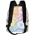 thumbnail image 4 of Lightweight Backpack With Adjustable Shoulder Strap Empty Bag Upright 12×14.5in For Weekend Holiday Travel Hiking White Tie-Dye Background Rainbow Colors_4, 4 of 5