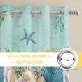 thumbnail image 6 of Beach Coastal Teal Kitchen Curtains Window Panels, Nautical Shell Starfish Coral Summer Insulated Window Treatment Curtain, Grommet Curtains for Bedroom/Living Room/Bathroom, 2 Piece 52"Wx72"L, 6 of 8