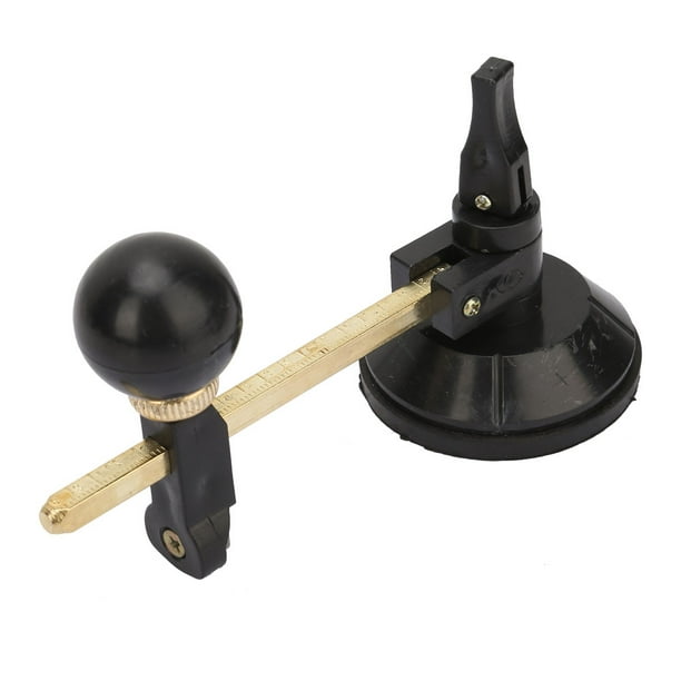 Cortador de Vidrio con Brújula, Cortador de Corte Circular Con Ventosa, Círculo para mácina de Dibujo de Vidrio, Negro Lámpara