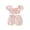 Pink, variant on BemeyourBBs Toddler Baby Girls Summer Clothes Infant Baby Girls 2 Piece Outfits Short Puff Sleeve Square Neck Ruched Shirt Tops Belted Shorts Sets