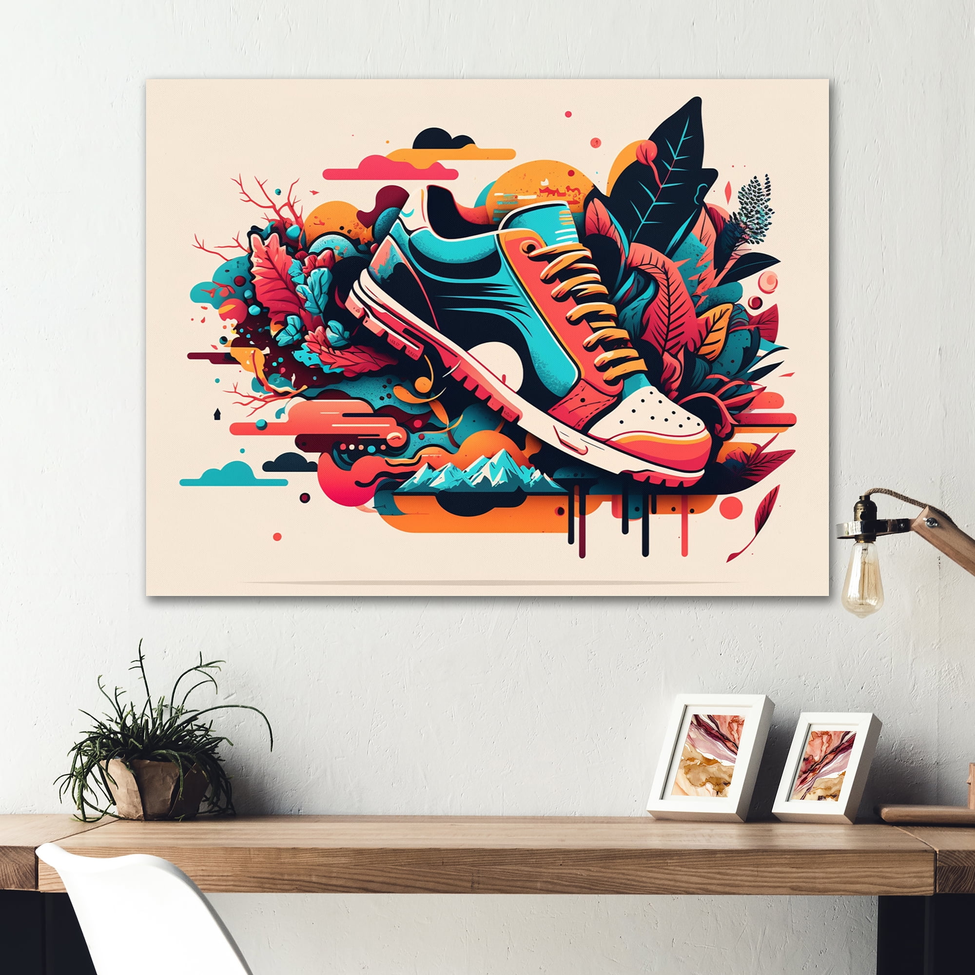 Designart Colorful Shoe Image Canvas Wall Art
