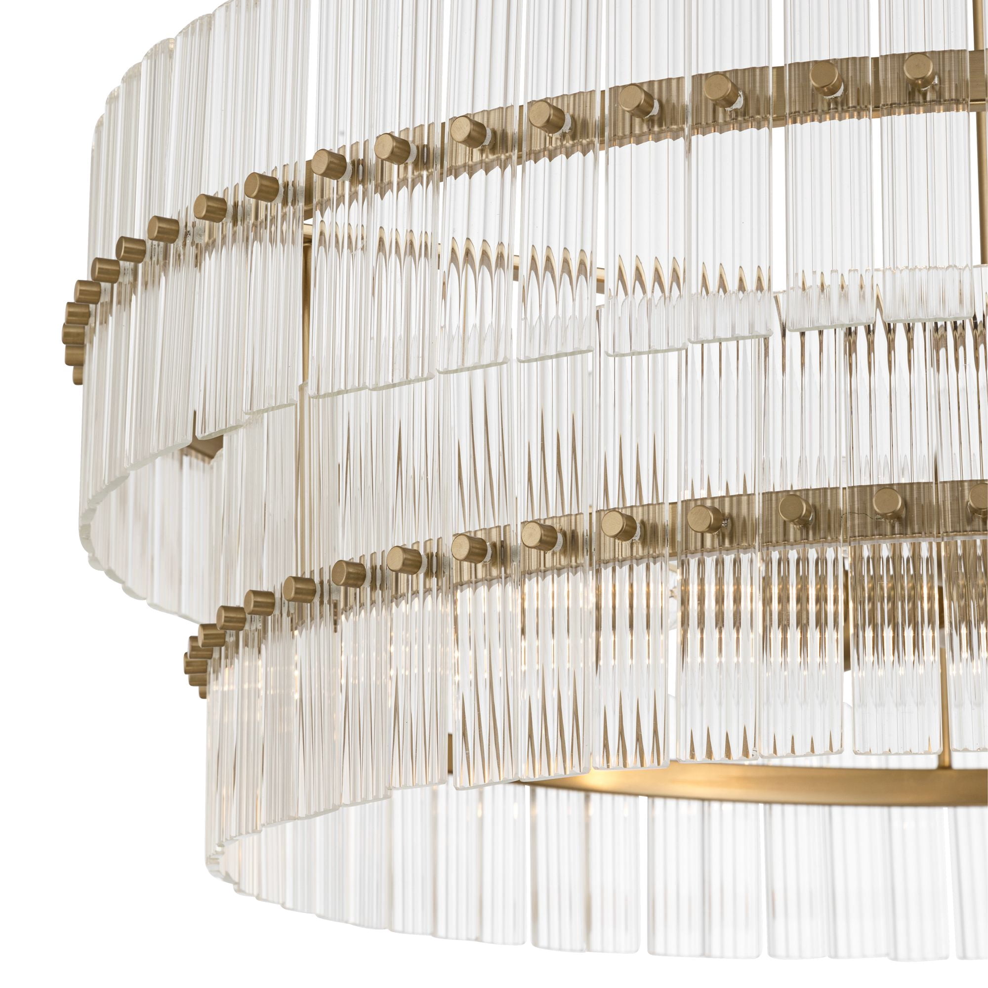 Possini Euro Design Possini Euro Emerson 26"W Matte Brass Glass 6-Light Tiered Chandelier