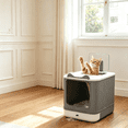 thumbnail image 2 of Enclosed Cat Litter Box with Drawer and Scoop, Extra Large Covered Cat Litter Pan for Small Medium Large Cats, Odor Control Kitty Toilet, 2 of 6