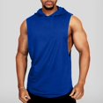 thumbnail image 2 of JTieacloth Men's Shirts Men Solid Color Brushed Camisole Hooded Sleeveless Sports Fitness Breathable Vest Casual Loose Comfortable Vest, 2 of 4