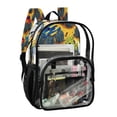 thumbnail image 2 of Large Clear PVC Backpack Heavy Duty See Through Backpack for Adults Work Travel, Orange Monster Truck Printed 12L, 2 of 8