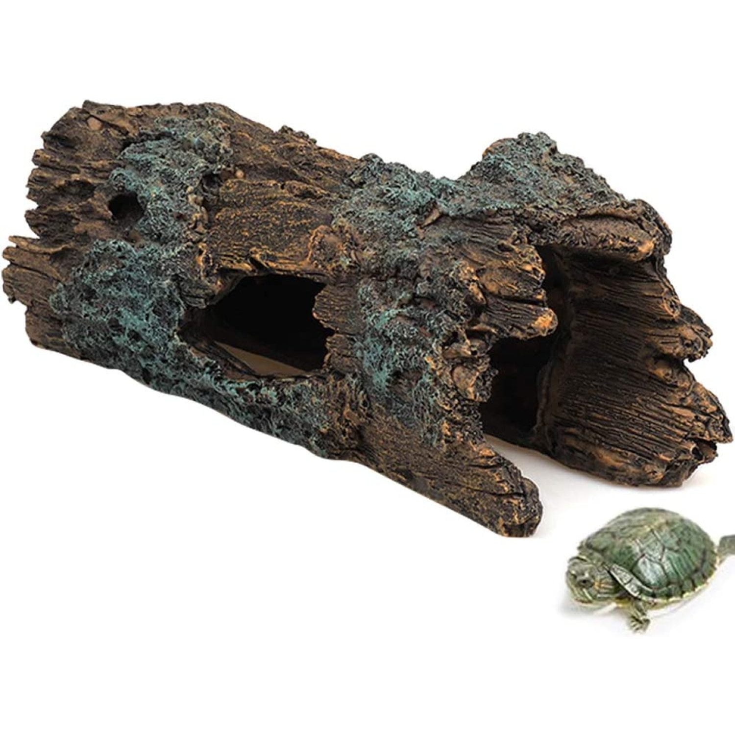 Reptile Log Hideaway Reptile Hideouts Resin Wood Gecko Hides and Caves Bark Bends Lizard Habitat