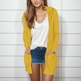 thumbnail image 4 of Jxximdong Fashion Coat for Women, Casual Solid Color Pocket Long Sleeve Top Hooded Cardigan Jacket, Women's Coats Yellow, 4 of 6
