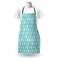 thumbnail image 3 of Retro Apron, Abstract Flat Design Sea Waves Repeating Pattern on White Background, Unisex Kitchen Bib with Adjustable Neck for Cooking Gardening, Adult Size, Teal Turquoise and White, by Ambesonne, 3 of 4