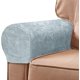 thumbnail image 1 of Nvzi 2 fundas elásticas de chenilla para reposabrazos de sillas y sofás, fundas de color liso antideslizantes para brazos, fundas para sillones reclinables con pasadores giratorios, color gris, 1 of 4
