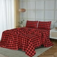 thumbnail image 4 of RUVANTI Flannel Sheets Full Size - 100% Cotton Double Brushed Bed Sheets Set, Deep Pockets 16 Inches, All Seasons Breathable & Extra Soft Full Sheets, Warm & Cozy, 4 Piece, Red & Black Plaid, 4 of 9