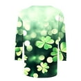 thumbnail image 4 of St Patricks Day Shirt, Women's 3/4 Sleeve Top, Crewneck Tee Shirts Blouse Women's Casual St. Patrick's Day Print Blouses Round Neck Three Quarter Sleeve T-Shirt Tops, 4 of 5