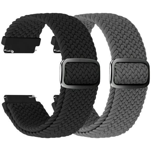 KBYKO 18mm Braided Watch Bands Compatible with Garmin Vivoactive 4S/Vivomove 3S/Venu 3S/Venu 2S, Nylon Quick Release Repalcement Strap for Wemen Men