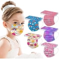 thumbnail image 1 of 50 mascarillas para niños de 3 capas no tejidas, protectoras, transpirables, para niños y niñas, escuela al aire libre, 1 of 3
