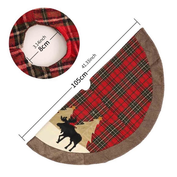 Anti-Slip Plaid Christmas Tree Skirt Waterproof Festive Mat for Small Trees, Home Decoration, Durable Fabric Base with Vivid Colors (Actual Size May Vary)