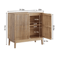 thumbnail image 6 of Semiocthome 31.5” Buffet Cabinet with 2 Slatted Doors and Adjustable Shelf for Kitchen, Natural, 6 of 7