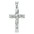 thumbnail image 1 of 14k White Gold Religious Crucifix Stamp Charm Pendant (27mm x 18mm), 1 of 2
