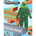 thumbnail image 2 of Minecraft Boys' Onesie Pajamas - Creeper Soft Fleece One Piece Hooded Sleepwear Pajama (Sizes: 6-12), 2 of 7