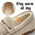 thumbnail image 4 of CHICVOMEY Women's Faux Fur Lined Moccasin Slippers - Warm Suede Indoor&Outdoor House Shoes with Non-Slip Sole for Winter Comfort Moccasin Slippers, 4 of 10