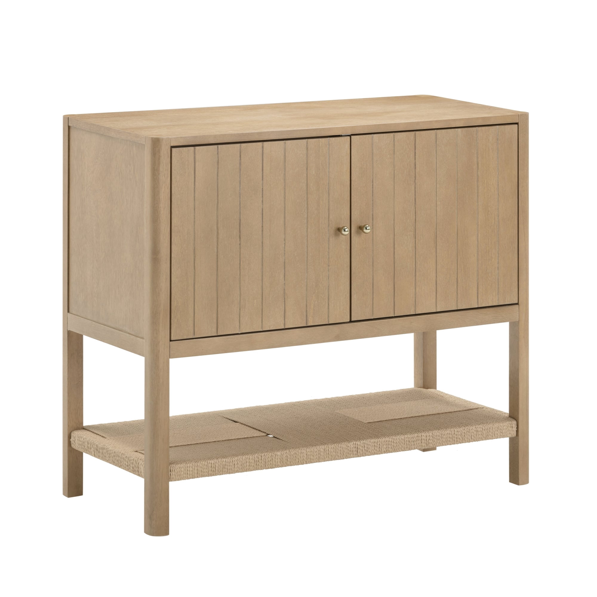 Nathan James Meads Mid Century Modern Cabinet with Doors, Solid