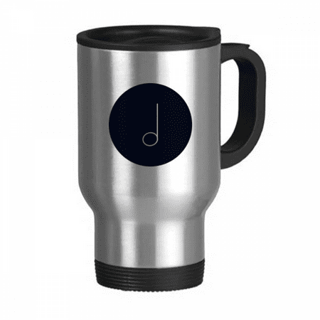 

White Music Mim Notes Black Travel Mug Flip Lid Stainless Steel Cup Car Tumbler Thermos