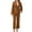 Khaki, variant on GigrtiJin Women Fall 2 Piece Sets Casual Striped Lapel Suit Jacket and Straight Trousers Set Fashion Casual Comfy Outfit