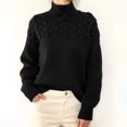thumbnail image 2 of Guardurnaity Suéter de mujer cuello medio alto Color sólido manga larga elástico chica pulóver clima frío Tops Casual interior moda vestir Prendas para la parte del cuerpo Negro METRO Guardurnaity AP013959-12, 2 of 6