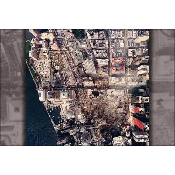 24"x36" Gallery Poster, World Trade Center Site 9-23-01 with Cordoba House location