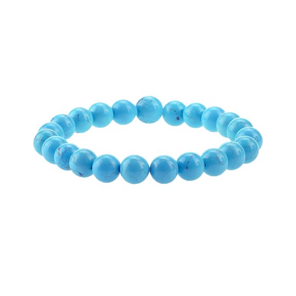 Round Shape 8mm Natural Turquoise Bead Stretch Bracelet for Women & Men | Healing Stone Bracelet | Handmade Gemstone Jewelry