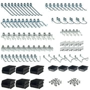Triton Products® 95-Piece Steel Pegboard Hook & Plastic Bin Kit, 85 Hooks & 10 Bins