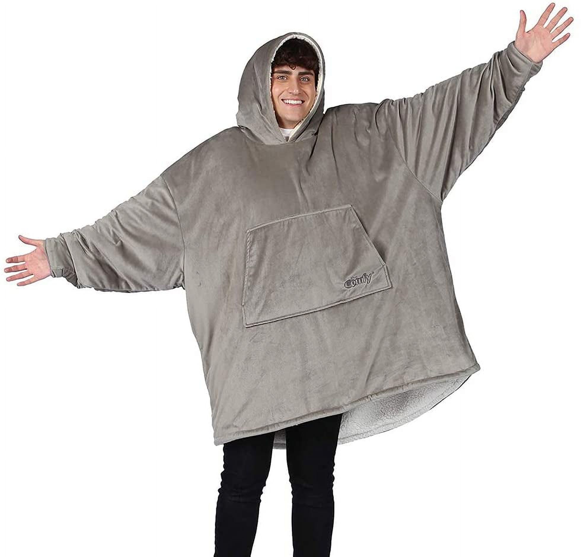 The Comfy Original Oversized Microfiber Wearable Blanket for Adults, Grey - image 3 of 5