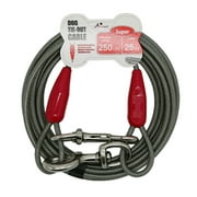 Petest 25ft Tie-out Cable with Crimp Cover for Super Dogs Up To 250 Pounds