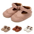 thumbnail image 4 of Otqutp Toddler Girls Closed Toe Mary Jane𝘀 Leather Flats Soft-Soled Moccasins for Girls First Walker Non-Slip Flat Shoes, 4 of 8