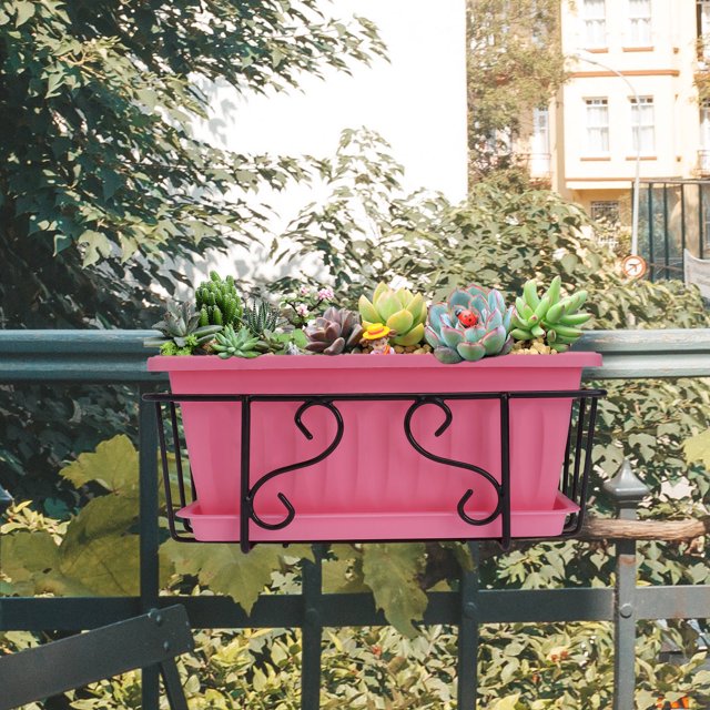 OUNONA 1 Set Flower Pot Rack Iron Pink for Balcony Garden Homeowners