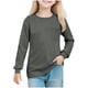 thumbnail image 2 of Cowsor Girl's Crew Neck Solid Color Sweatshirts with No Hood Casual Color Block Long Sleeve Pullover Tops, 2 of 7