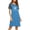 A-lake Blue-cat, variant on Womens Nightgown Short Sleeve Night Dress Printed Sleepwear Soft Sleep Shirt