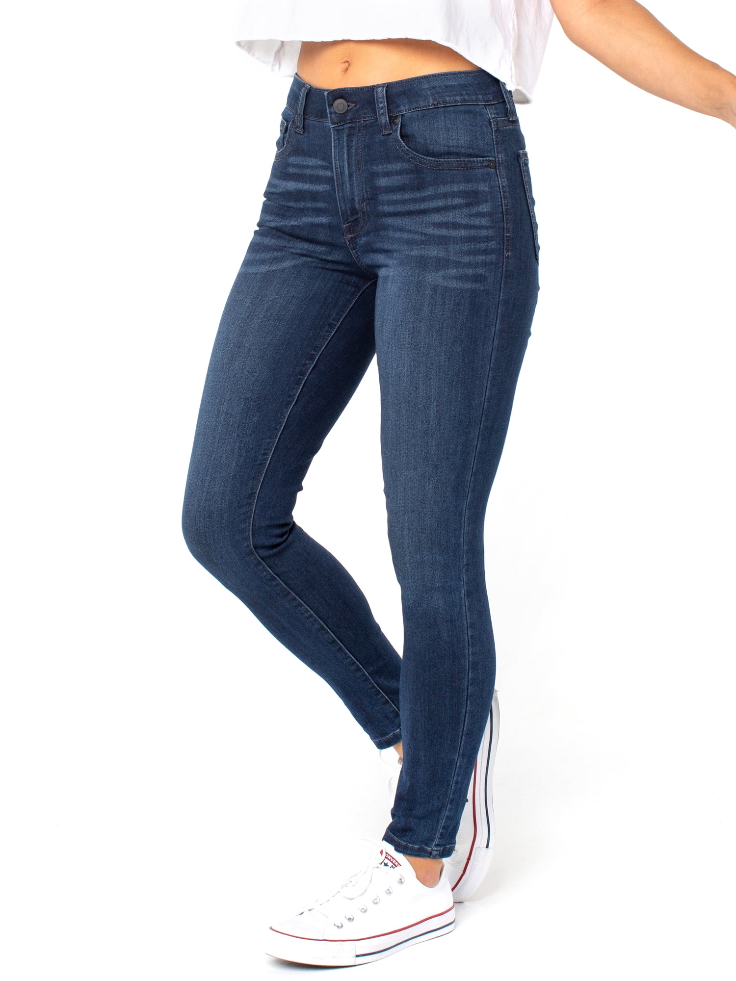 Celebrity Pink Women's Juniors Curvy Mid Rise Ankle Skinny, 27" Inseam, Sizes 1-15