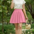 thumbnail image 5 of TaTaai Women Spring Summer High Waist Solid Color A-Line Bubble Skirt Comfort Fit Lightweight Breathable Machine Washable No Fading Versatile Daily Office Casual Wear Mini Skirt Gift, 5 of 5