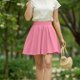 thumbnail image 4 of Faldas de Verano Cortas de la Mujer A-Línea Color Sólido Medio Mini Falda Casual Cintura Elástica, Faldas de Línea a para las Mujeres, 4 of 6