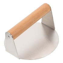 OFFIGAM 1Pack Meat Presser for Hamburger and Burger Pressing Stainless Steel and Wood for Kitchen Tool