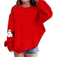 thumbnail image 4 of bbymog Halloween Long Sleeve Sweatshirts for Girls Casual Pullover Tops Boys Sweatshirt Fall Clothes for Girls 10-12 Red 12 Months, 4 of 5